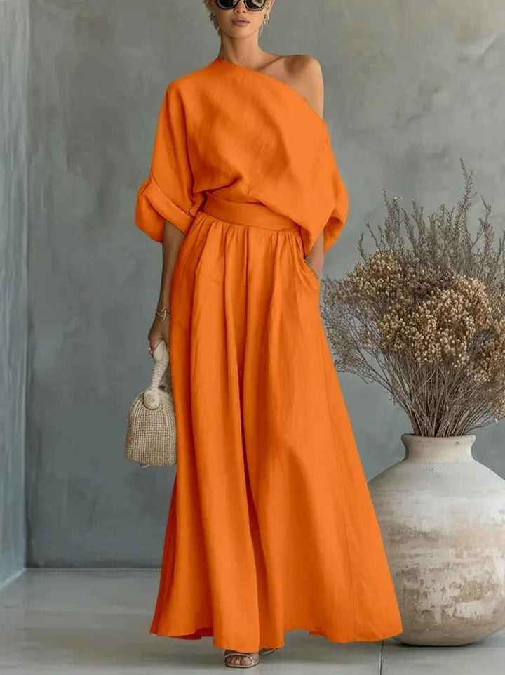 Lisa | Top morbido a spalle scoperte e pantaloni tapered