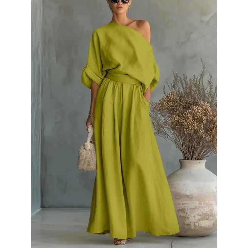 Lisa | Top morbido a spalle scoperte e pantaloni tapered