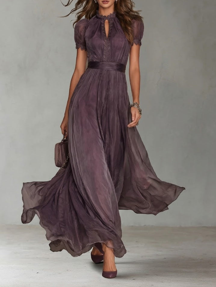 Flavia - Abito viola con scollo a goccia