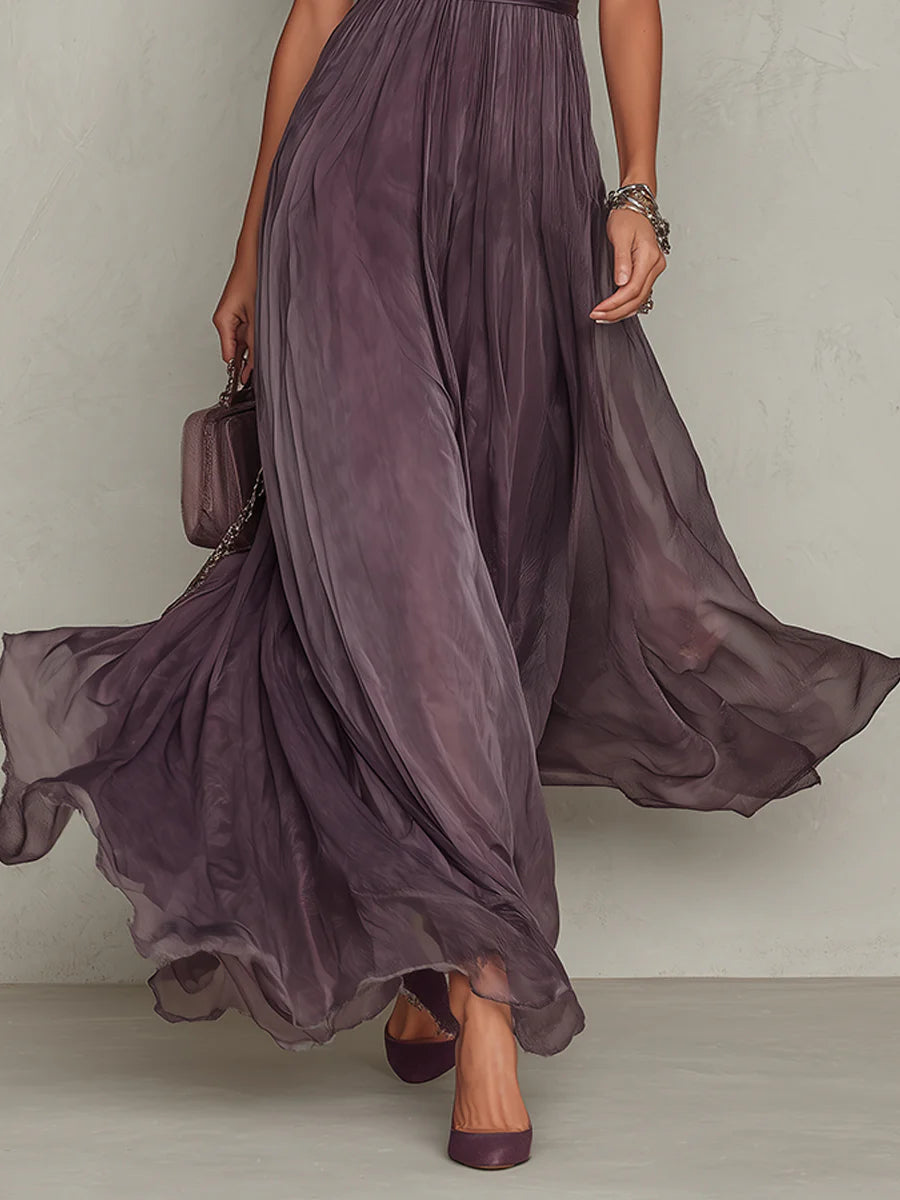 Flavia - Abito viola con scollo a goccia