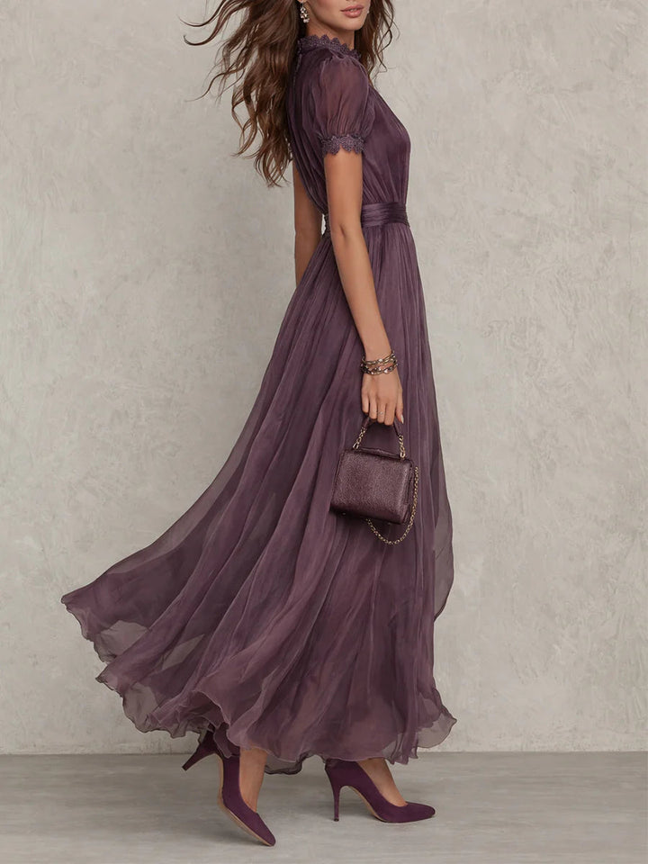 Flavia - Abito viola con scollo a goccia