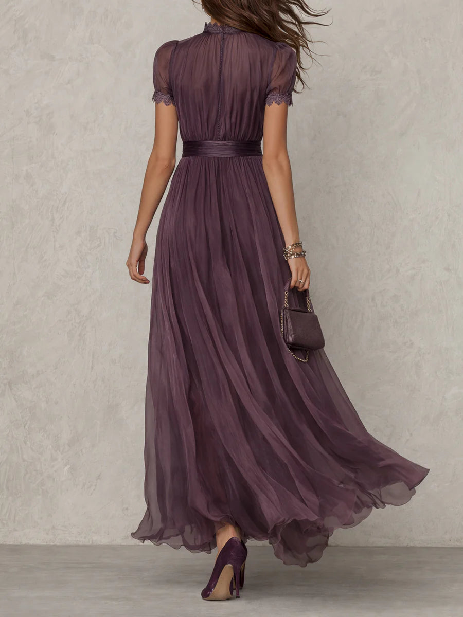Flavia - Abito viola con scollo a goccia
