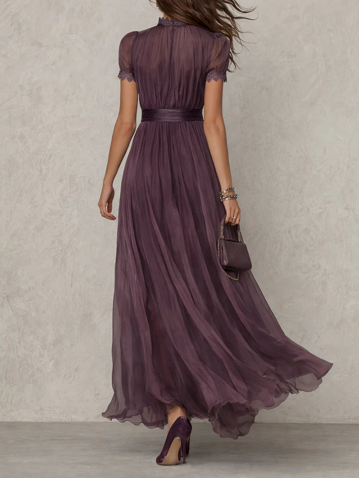 Flavia - Abito viola con scollo a goccia