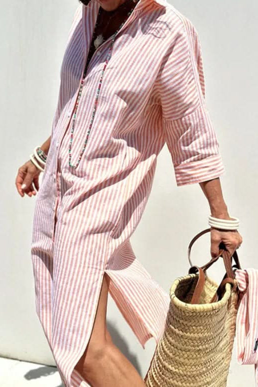 Maia – Abito boho a righe eleganti