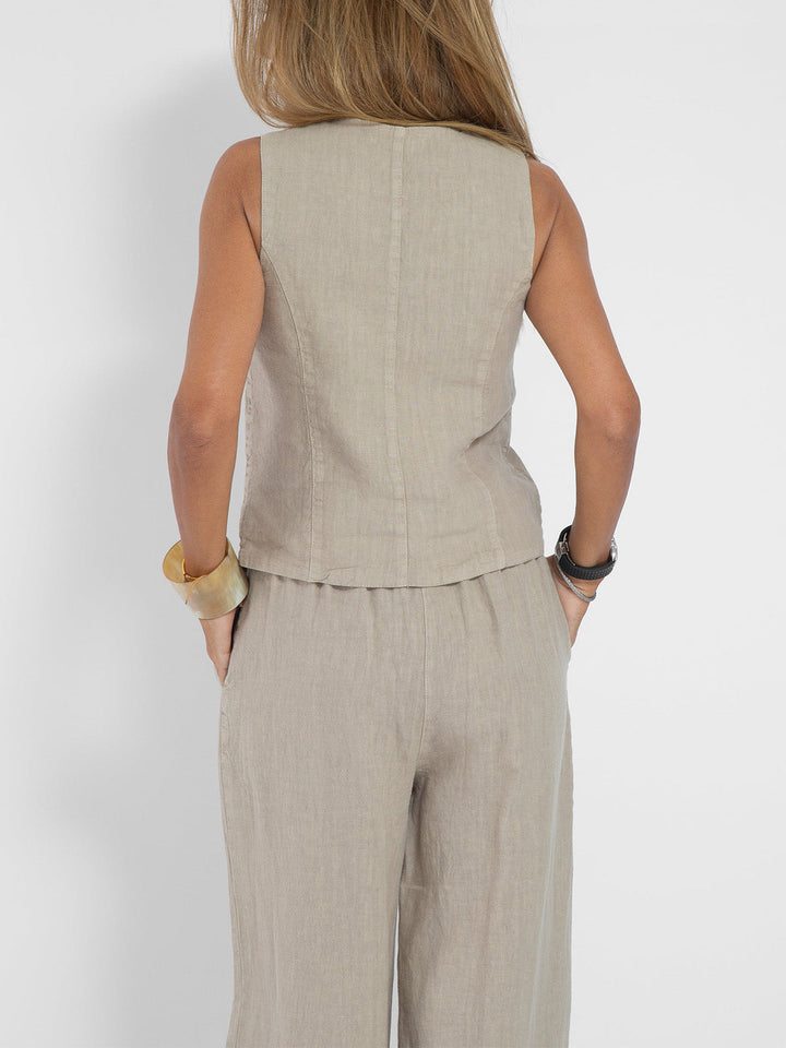 Aira – Completo elegante di due pezzi con gilet e pantaloni a gamba larga