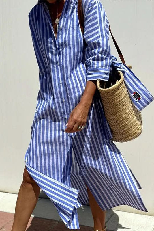 Maia – Abito boho a righe eleganti